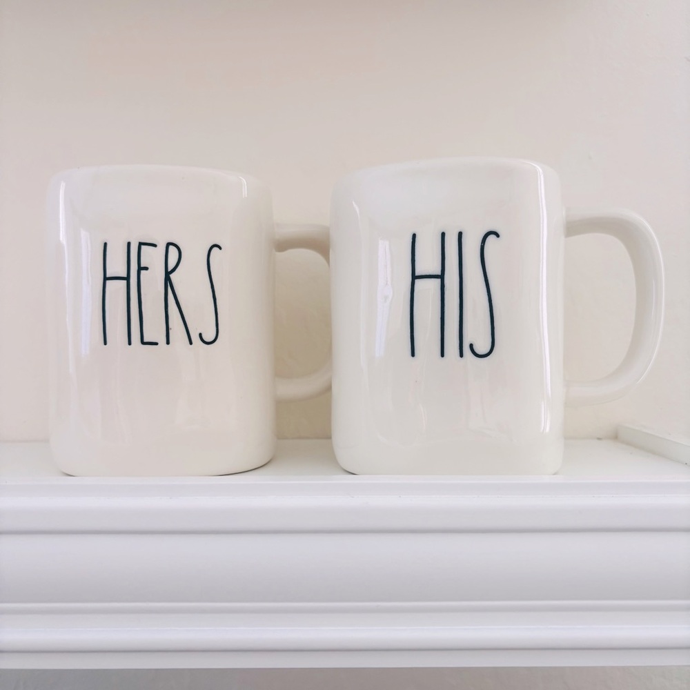 Rae Dunn Artisan Collection Ceramic Couple Mugs‎ Dining Set His and Hers